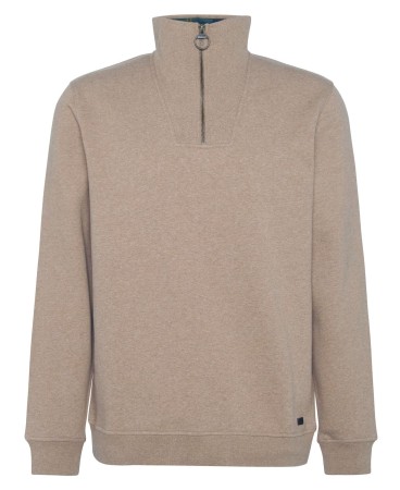 Pull sweatshirt homme nelson half zip barbour beige stone marl