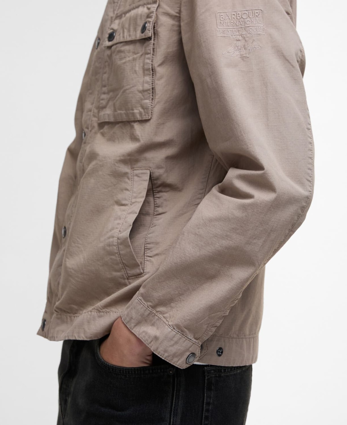 Veste en coton workers casual barbour international steve mcqueen beige timberwolf