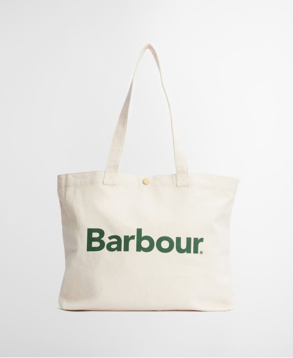 Sac tote bag logo barbour blanc vert white green