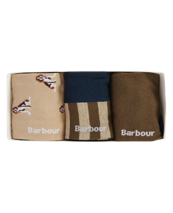 Chaussettes homme pack beagle sock set barbour marron