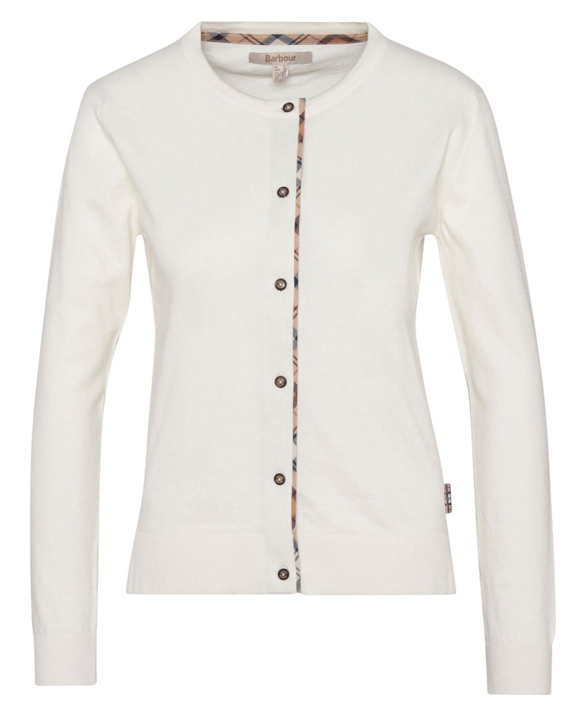 Cardigan Barbour Bredon femme blanc cassé