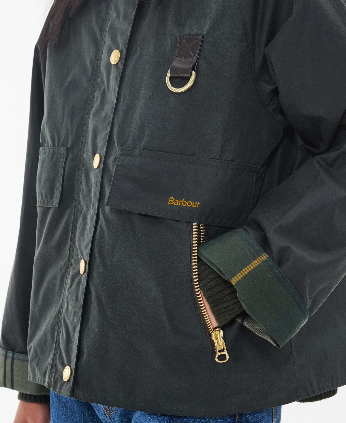 Veste courte coton huilé femme catton spey sage