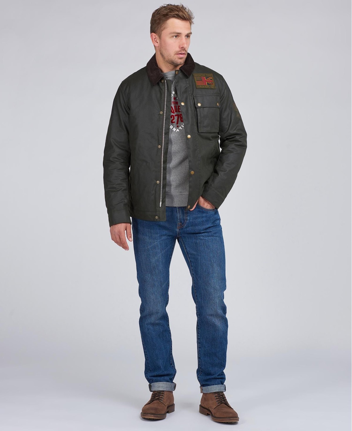 Veste huilée Workers homme Barbour International