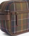 Trousse de toilette en cuir et tartan Barbour