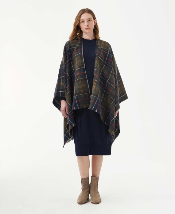 Poncho étole en tartan Montieth Barbour