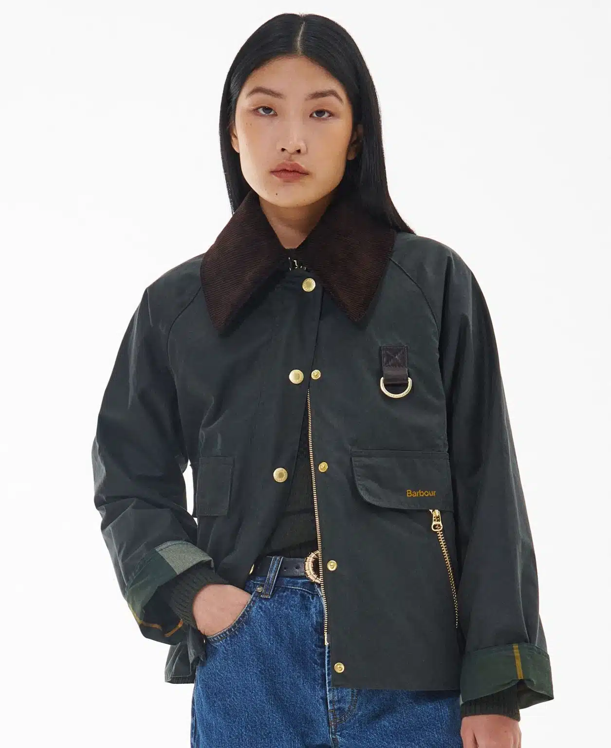 Veste courte coton huilé femme catton spey sage