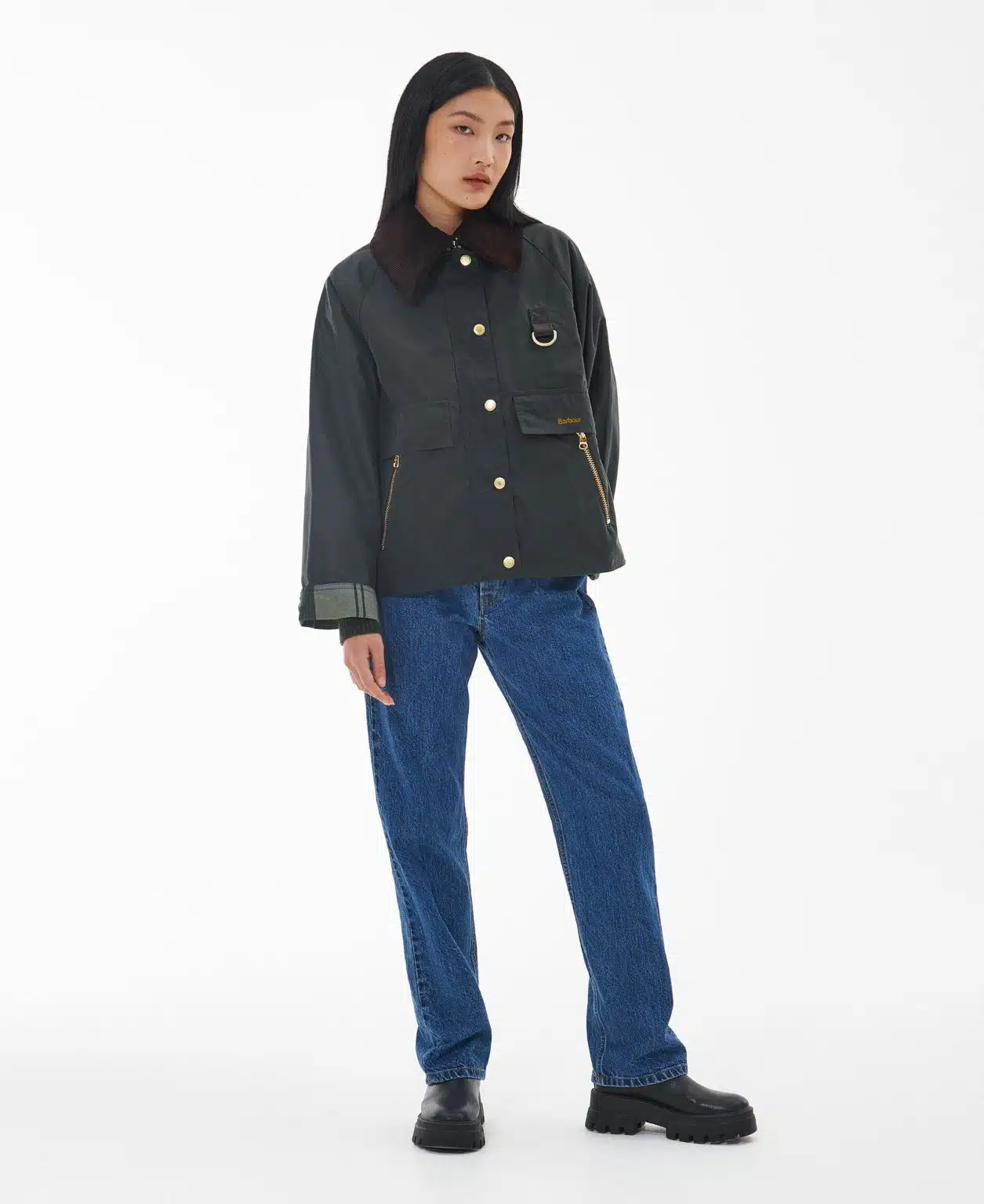 Veste courte coton huilé femme catton spey sage
