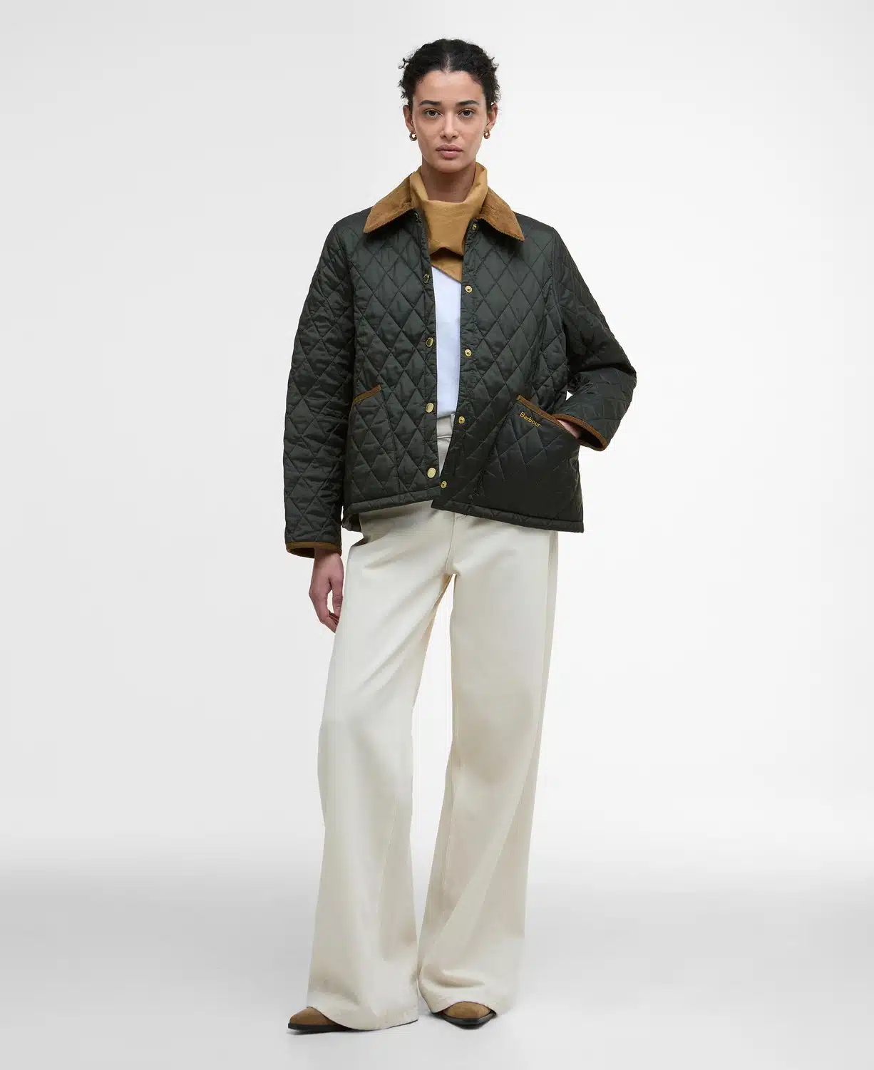 Veste matelassée courte femme vert kaki barbour cropped liddesdale