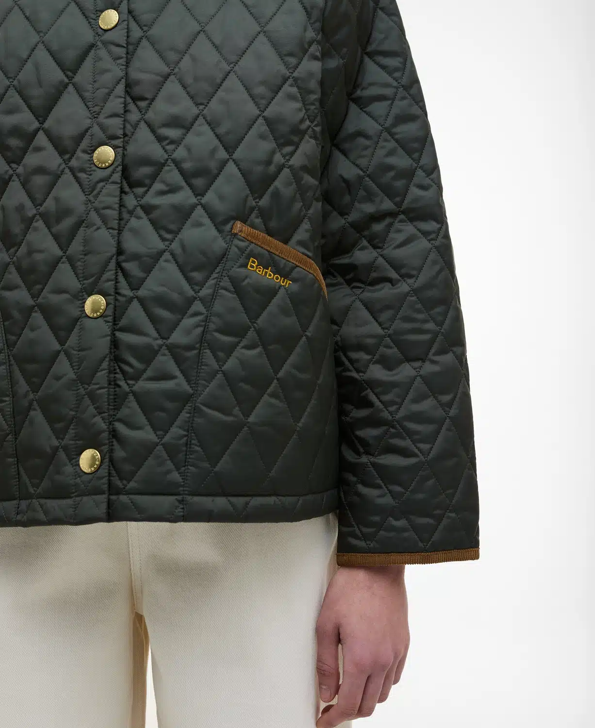 Veste matelassée courte femme vert kaki barbour cropped liddesdale