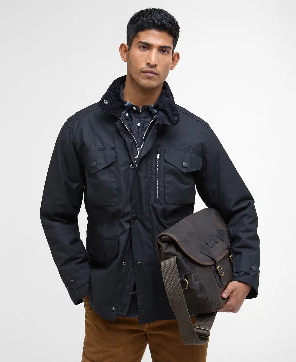 Sacoche en cuir et coton huilé Tarras Barbour