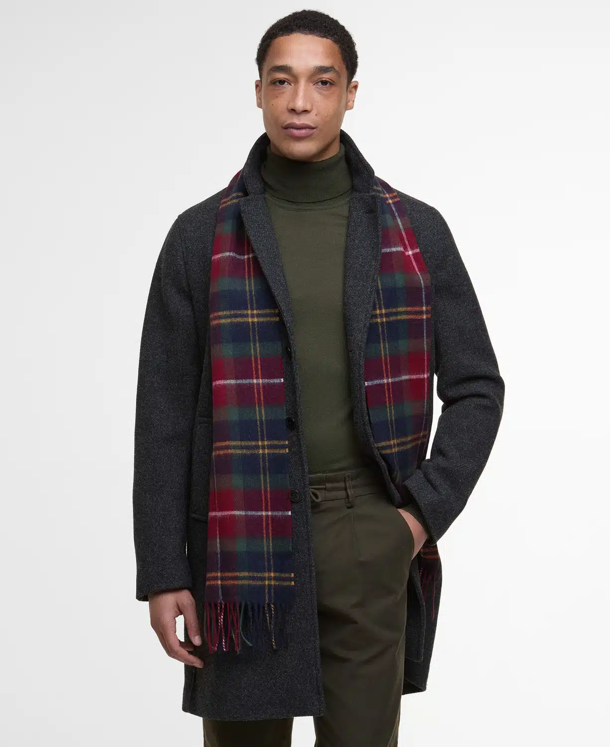 Echarpe en laine et cachemire Barbour winterberry tartan