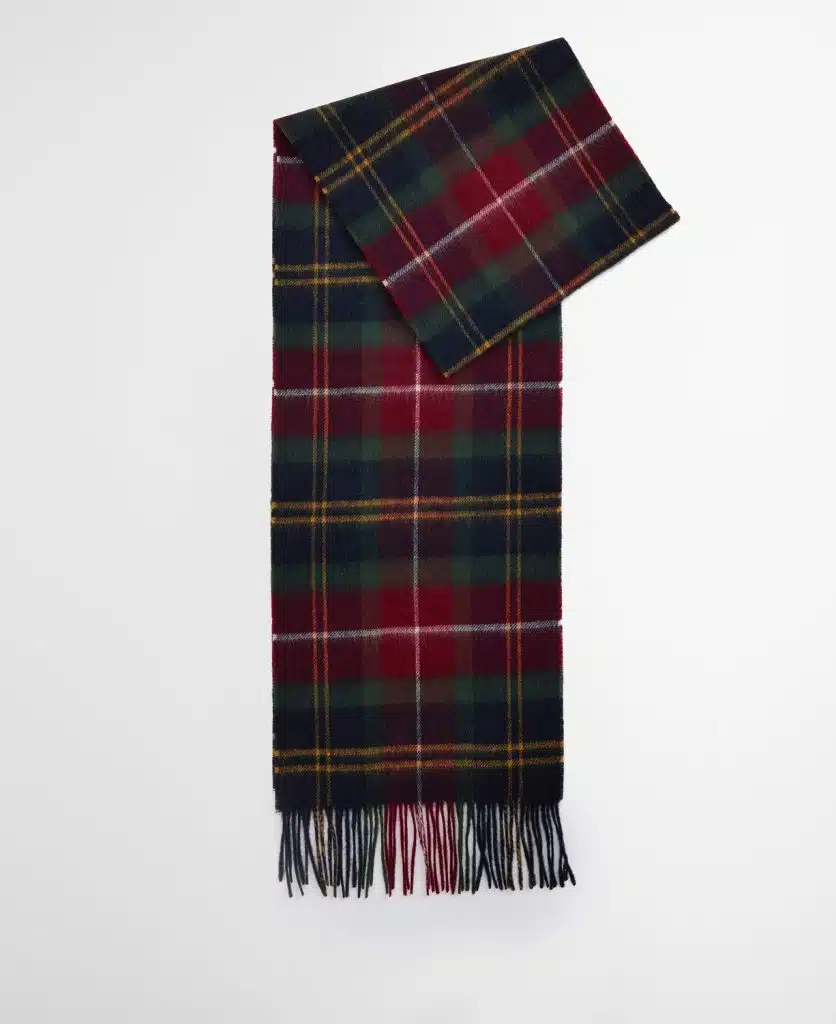 Echarpe en laine et cachemire Barbour winterberry tartan