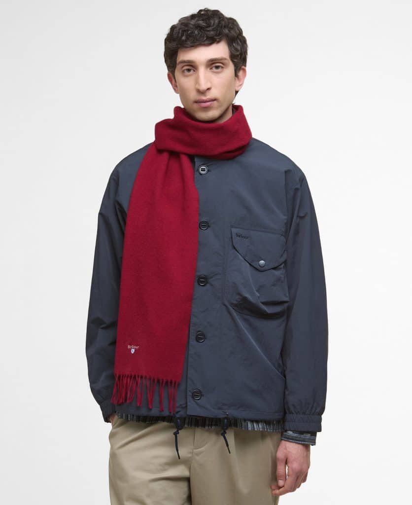Echarpe en laine d'agneau Barbour biking red rouge