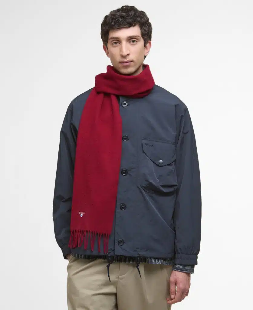 Echarpe en laine d'agneau Barbour biking red rouge