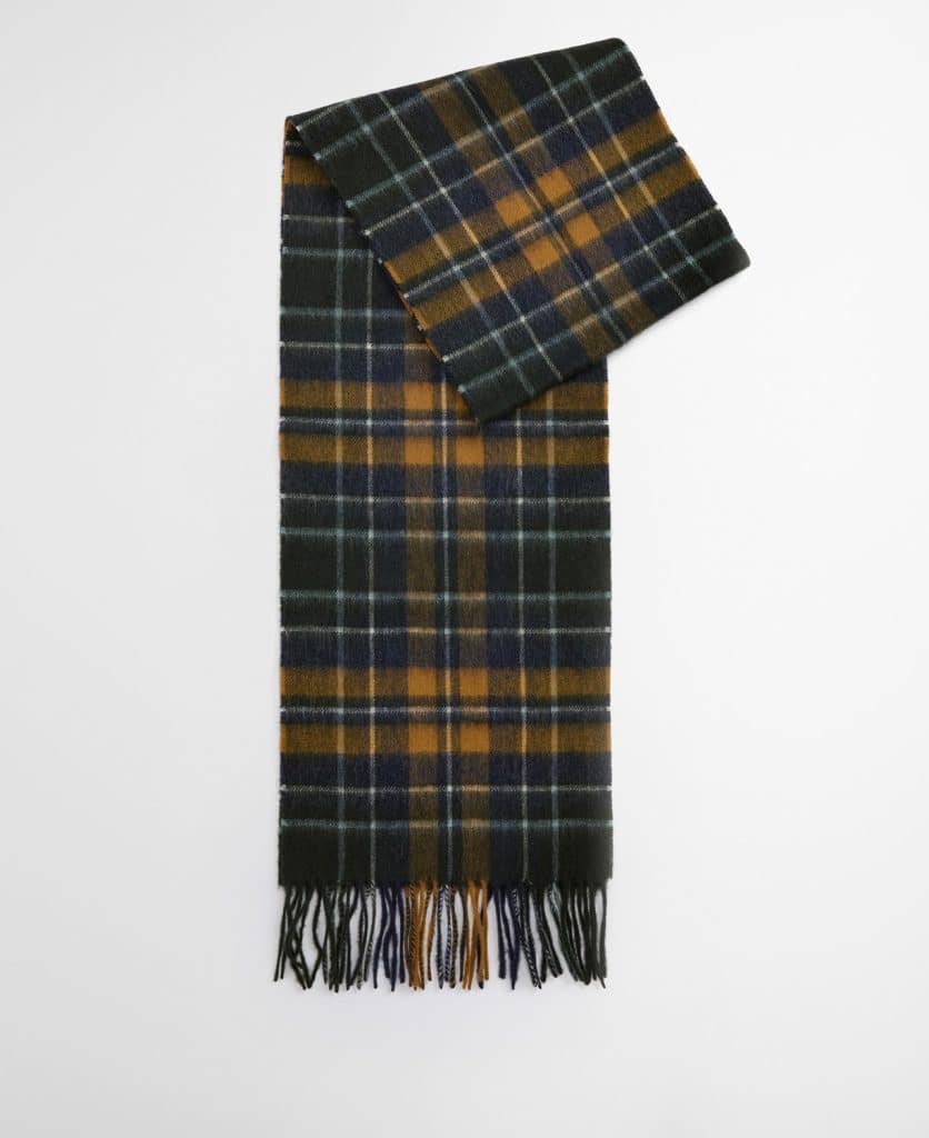 Echarpe en laine d'agneau Barbour forest bronze brown