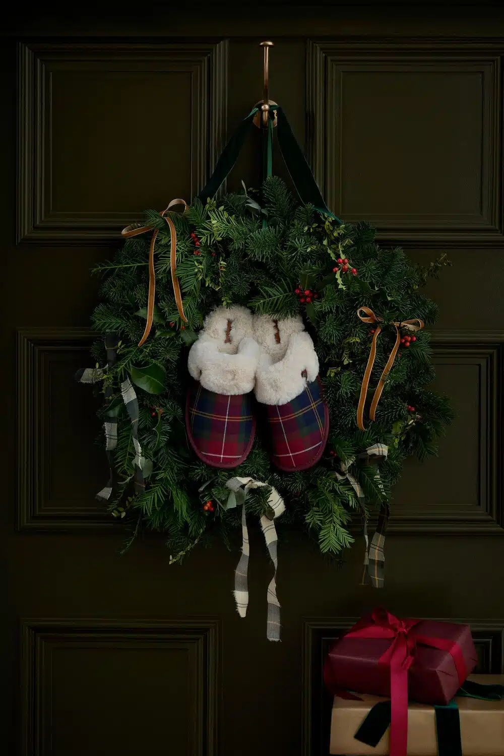 Chaussons fourrés en tartan pour femme barbour Claudia