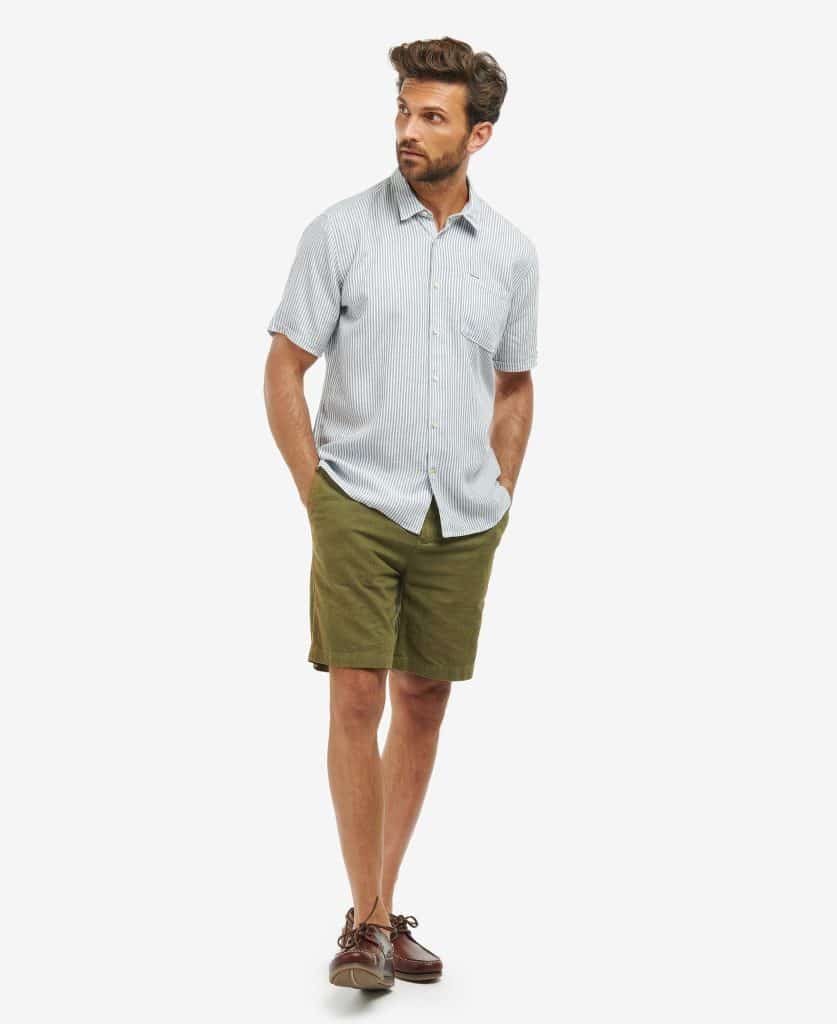 Chemise Barbour Deerpark Summer pour homme en lyocell et lin avec rayures