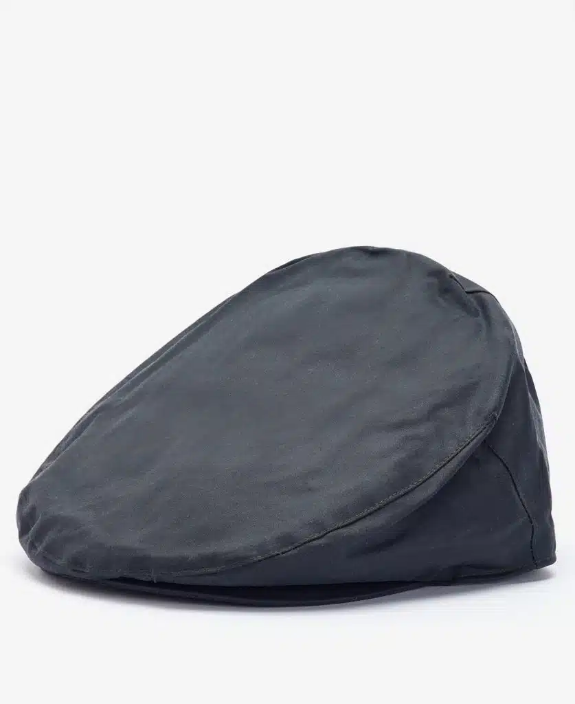 Casquette plate en coton huilé bleu marine Barbour