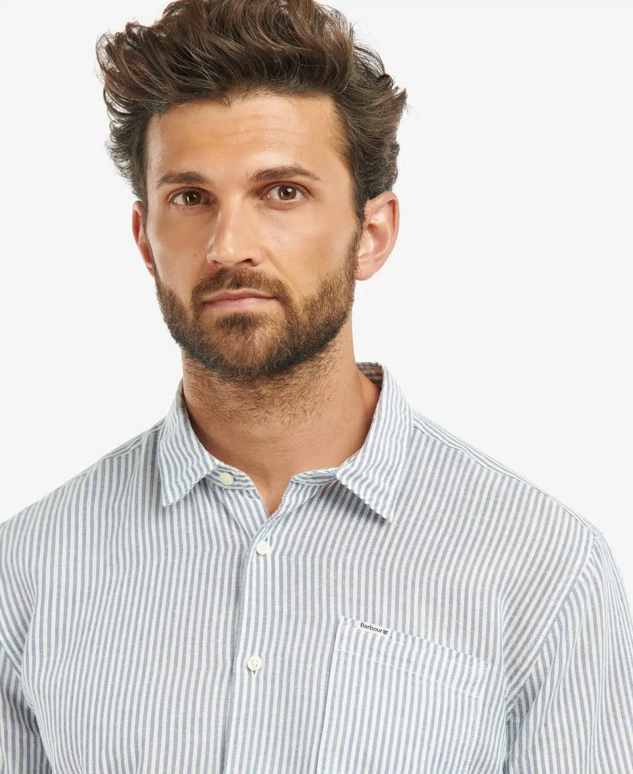 Chemise Barbour Deerpark Summer pour homme en lyocell et lin avec rayures