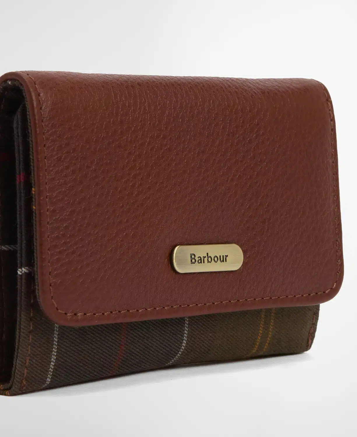 Porte-monnaie en cuir et tartan Rosa Barbour