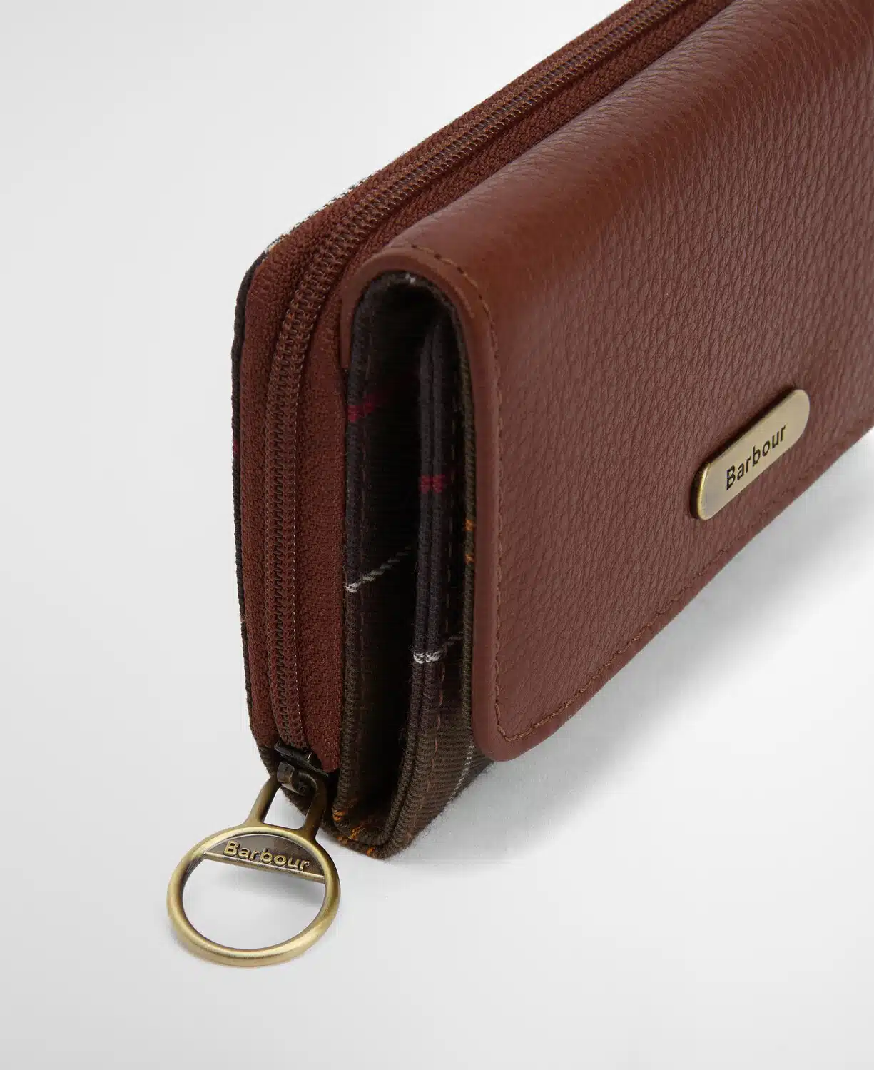 Porte-monnaie en cuir et tartan Rosa Barbour