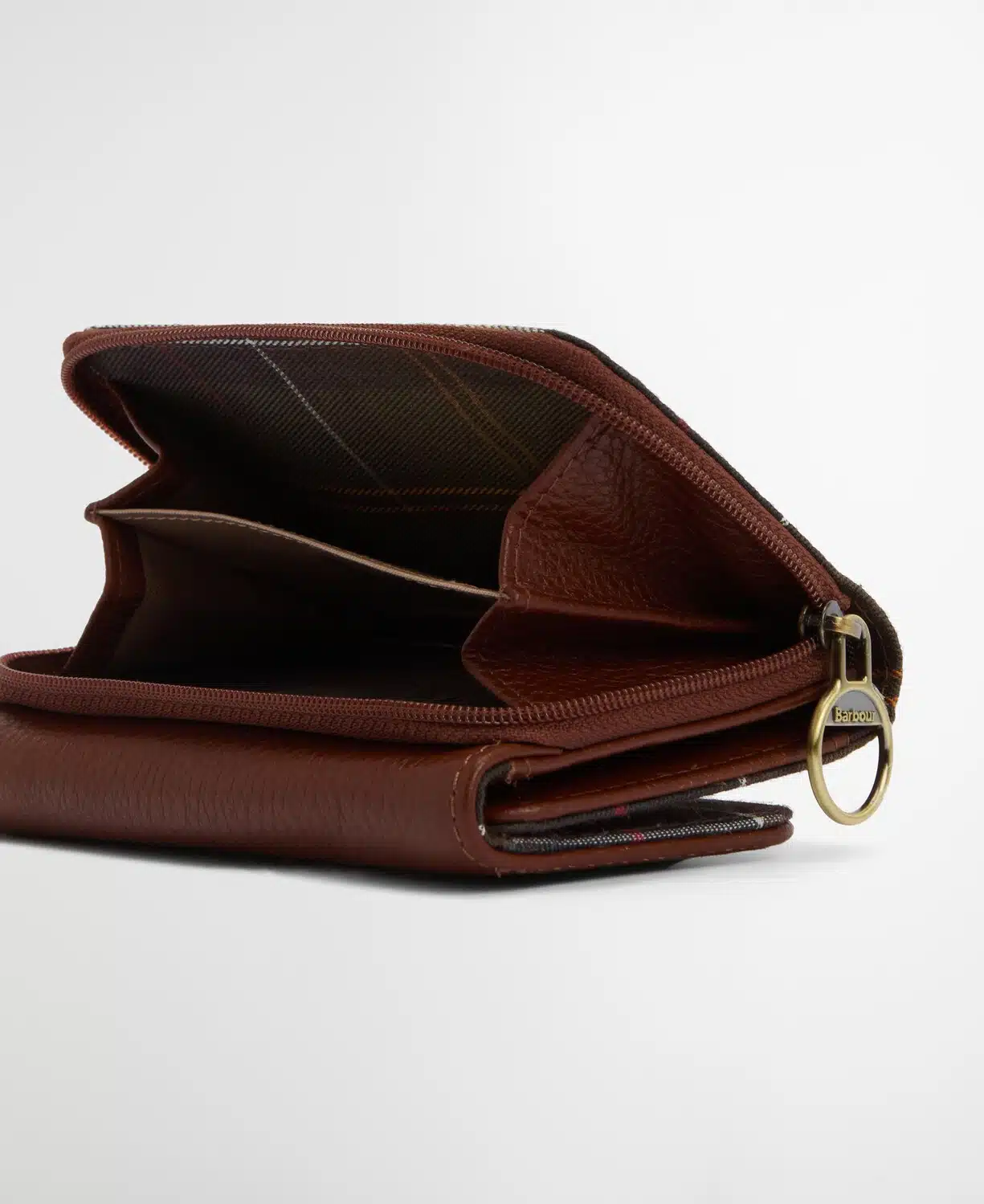 Porte-monnaie en cuir et tartan Rosa Barbour