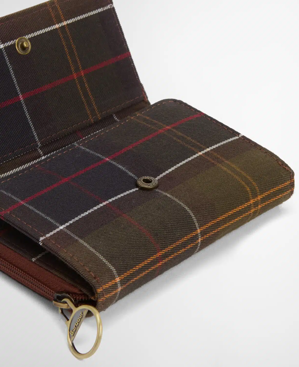 Porte-monnaie en cuir et tartan Rosa Barbour