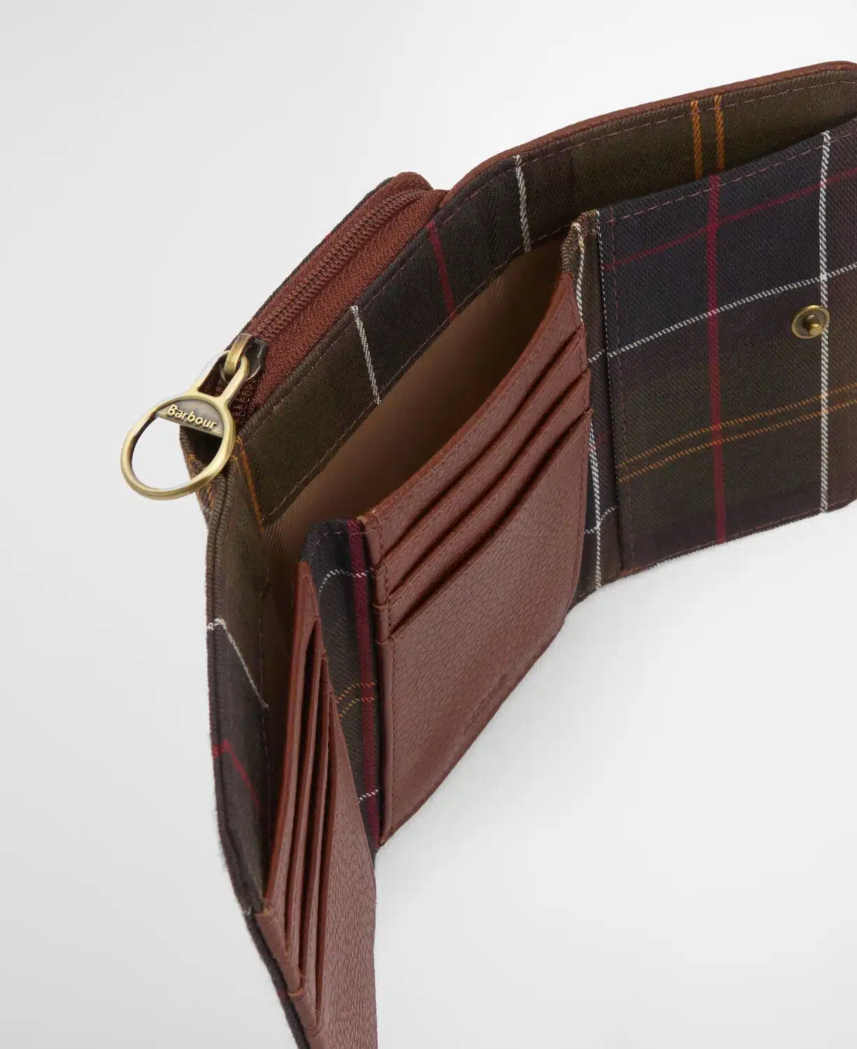 Porte-monnaie en cuir et tartan Rosa Barbour