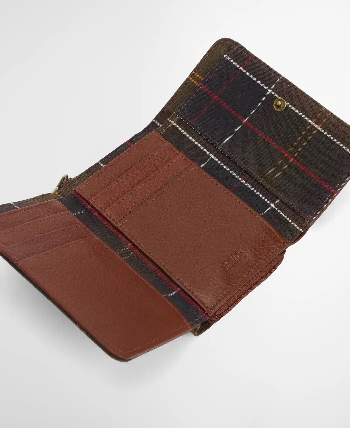 Porte-monnaie en cuir et tartan Rosa Barbour
