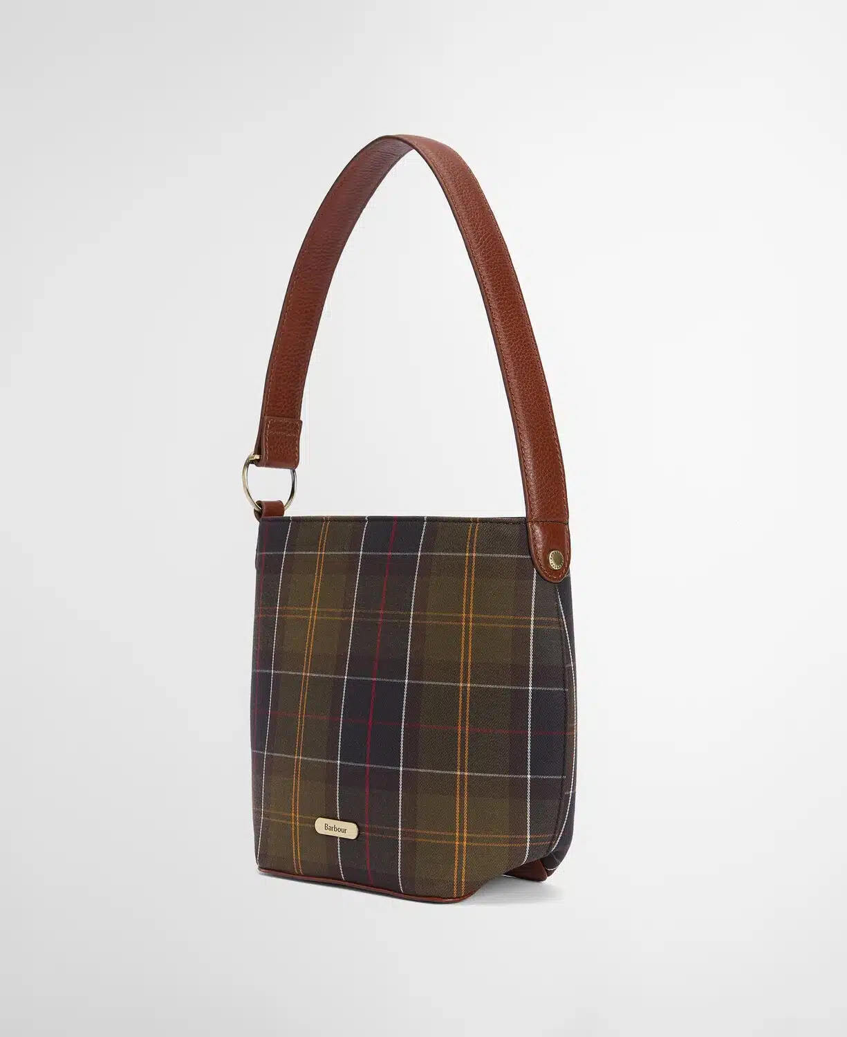 Sac seau en cuir et tartan Barbour Cedar