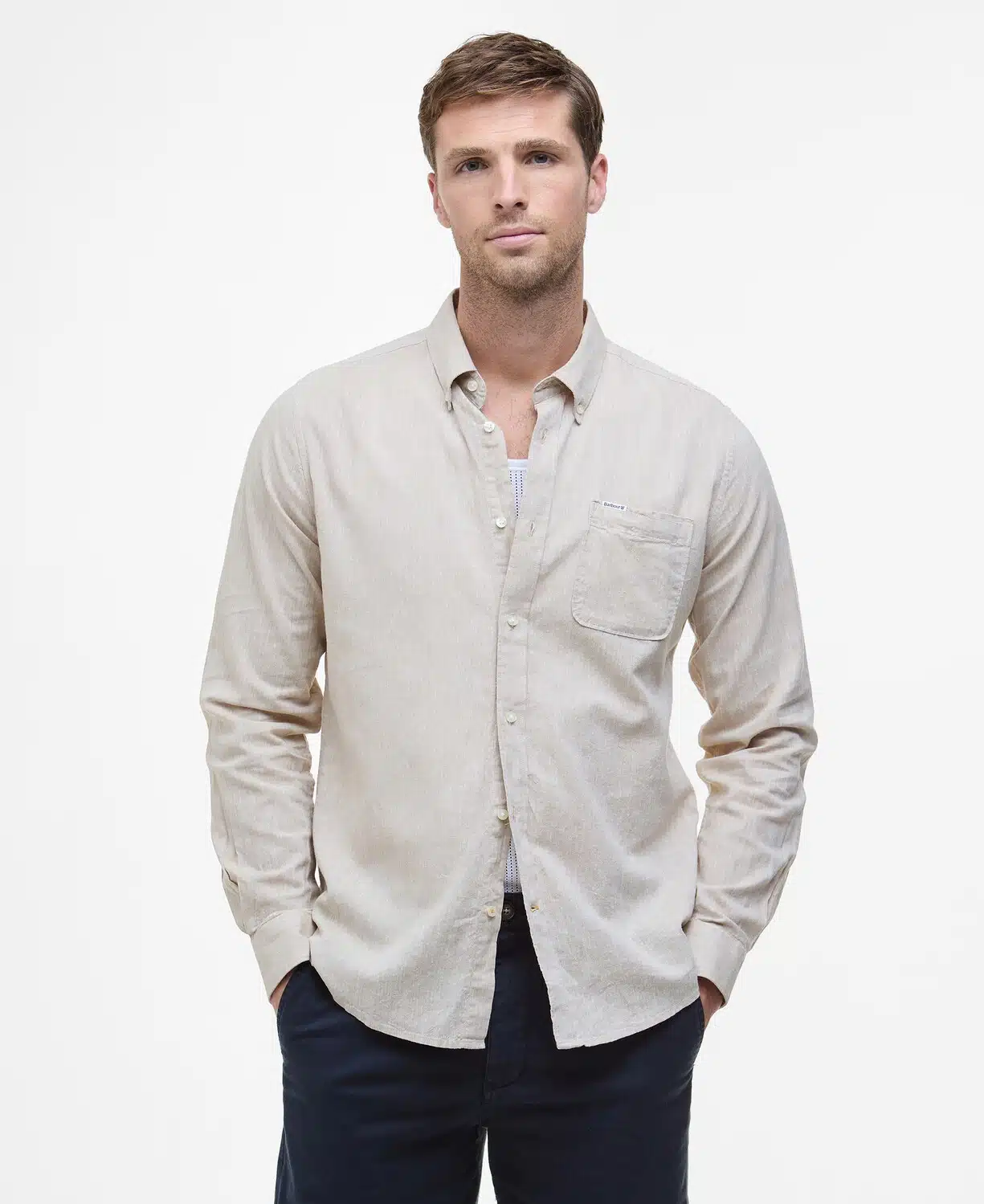 Chemise homme lin coton Nelson Barbour