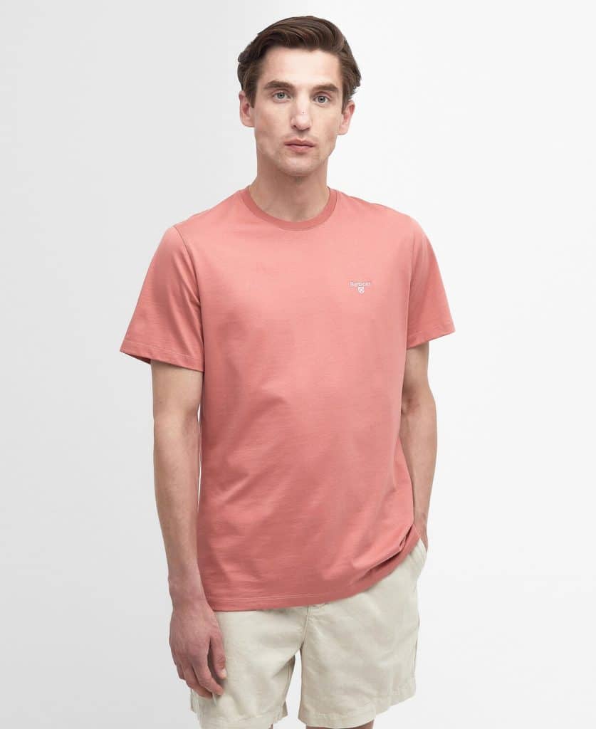 T-shirt essential sports logo Barbour pink clay