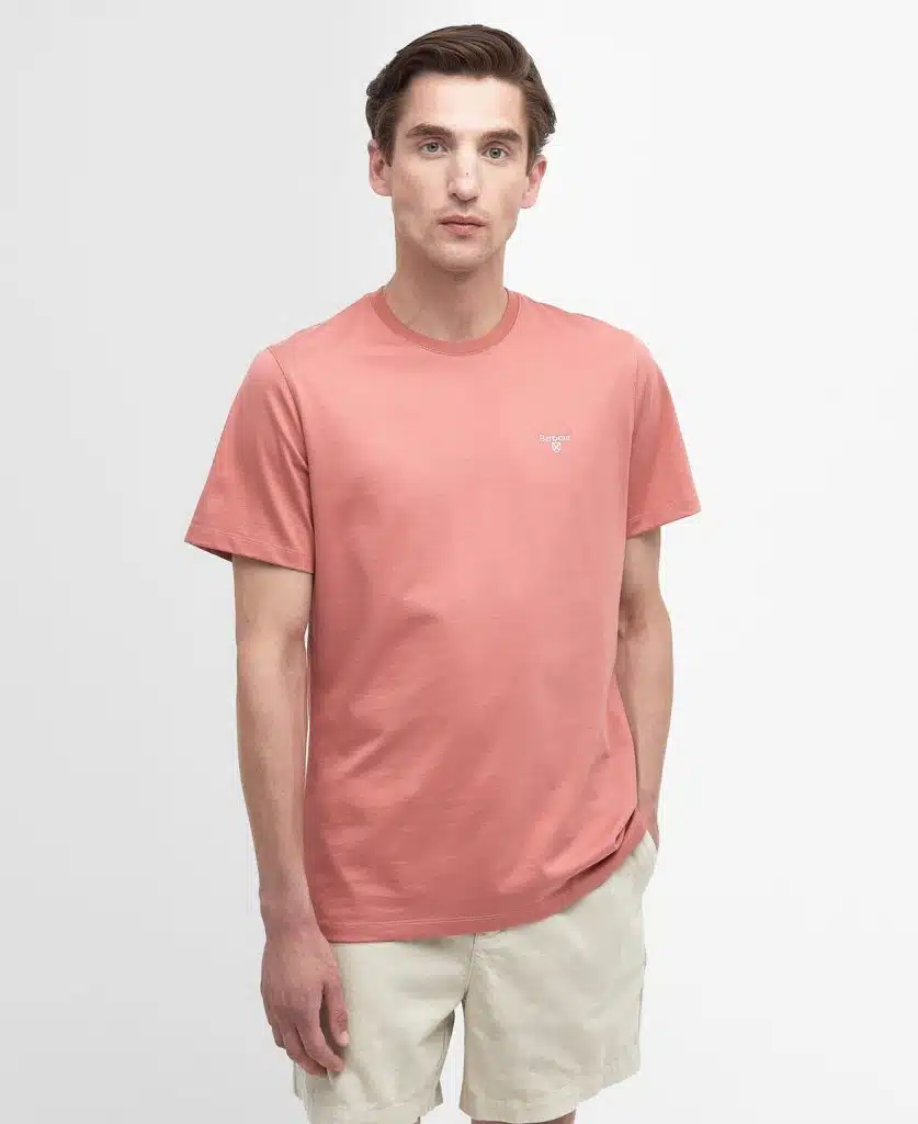 T-shirt essential sports logo Barbour pink clay