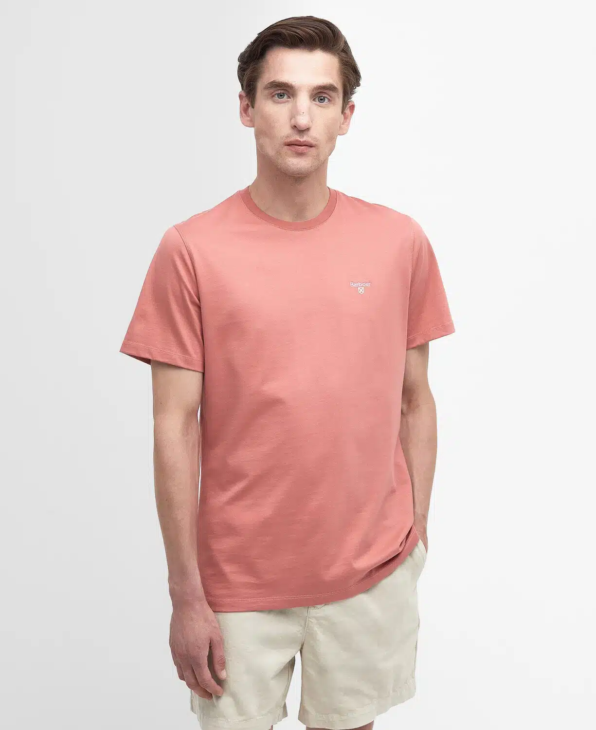 T-shirt essential sports logo Barbour pink clay