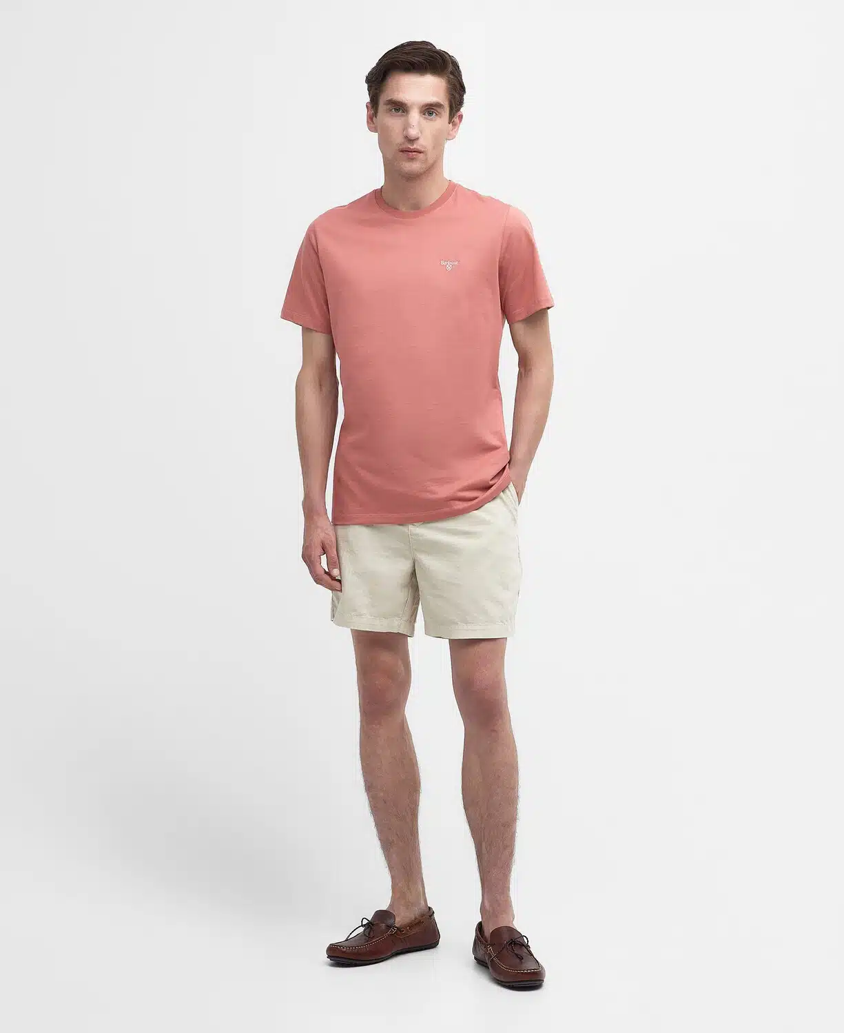 T-shirt essential sports logo Barbour pink clay