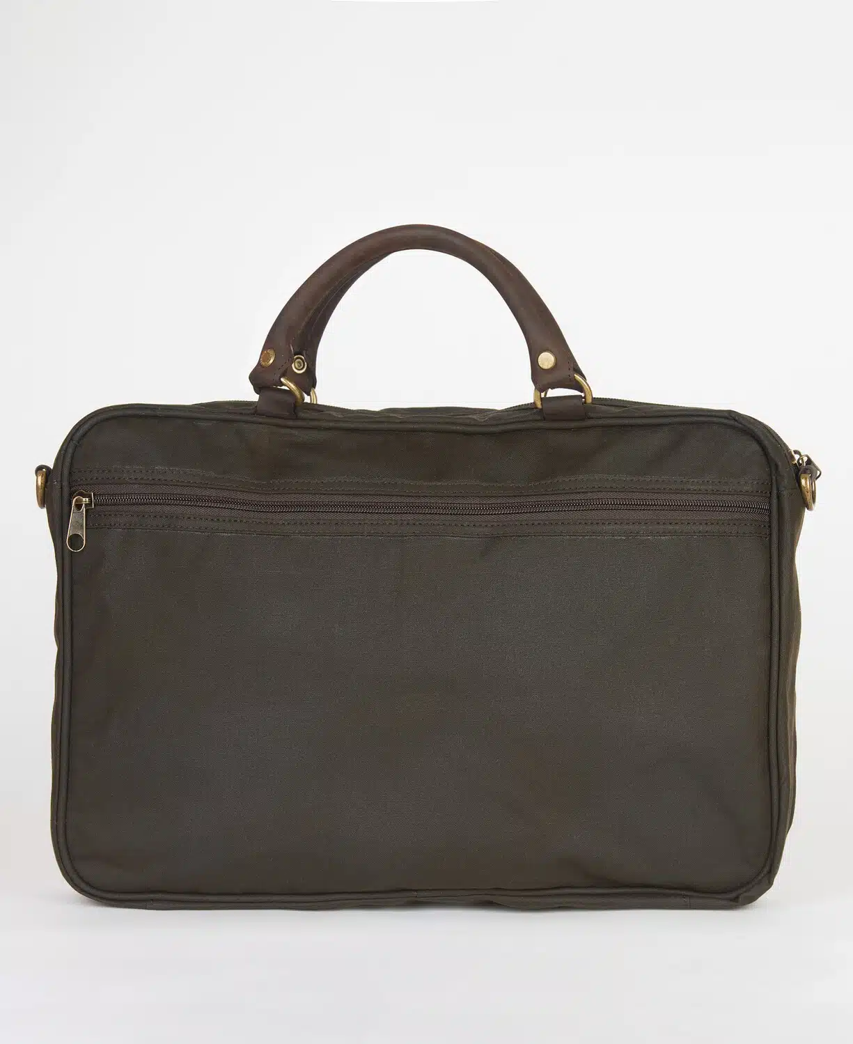 Malette en cuir et coton huilé Barbour olive