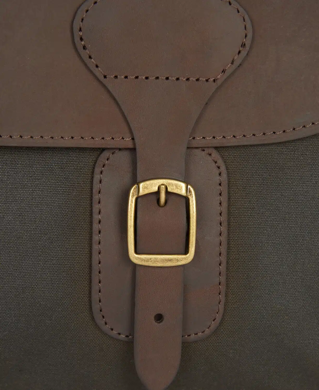 Malette en cuir et coton huilé Barbour olive