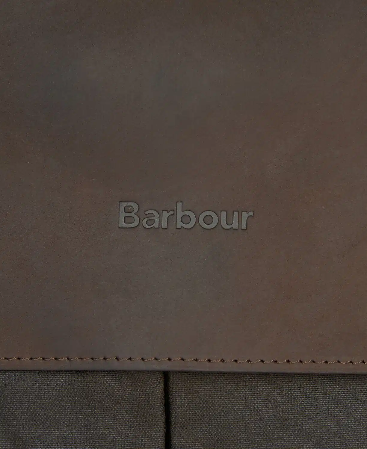 Malette en cuir et coton huilé Barbour olive