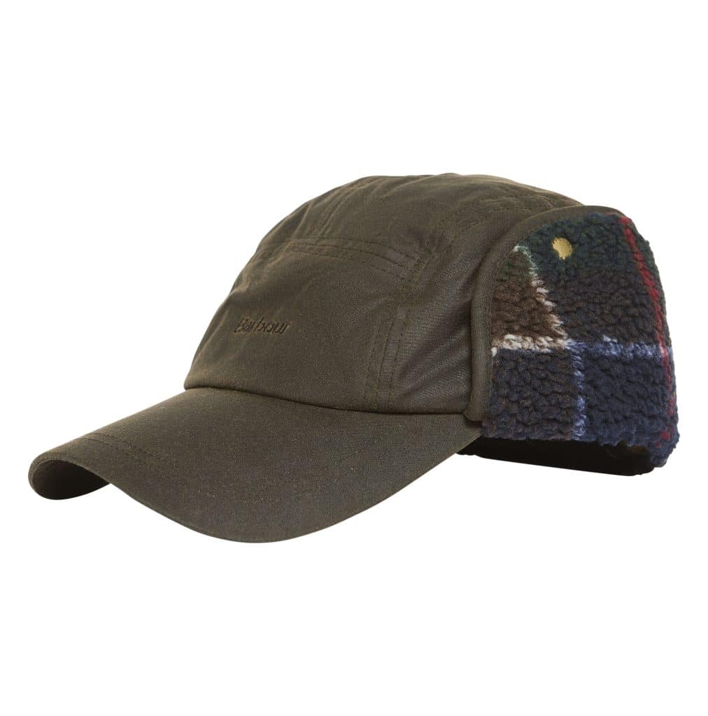 Casquette Lonnen Barbour en coton ciré avec rabats d’oreilles en polaire tartan.