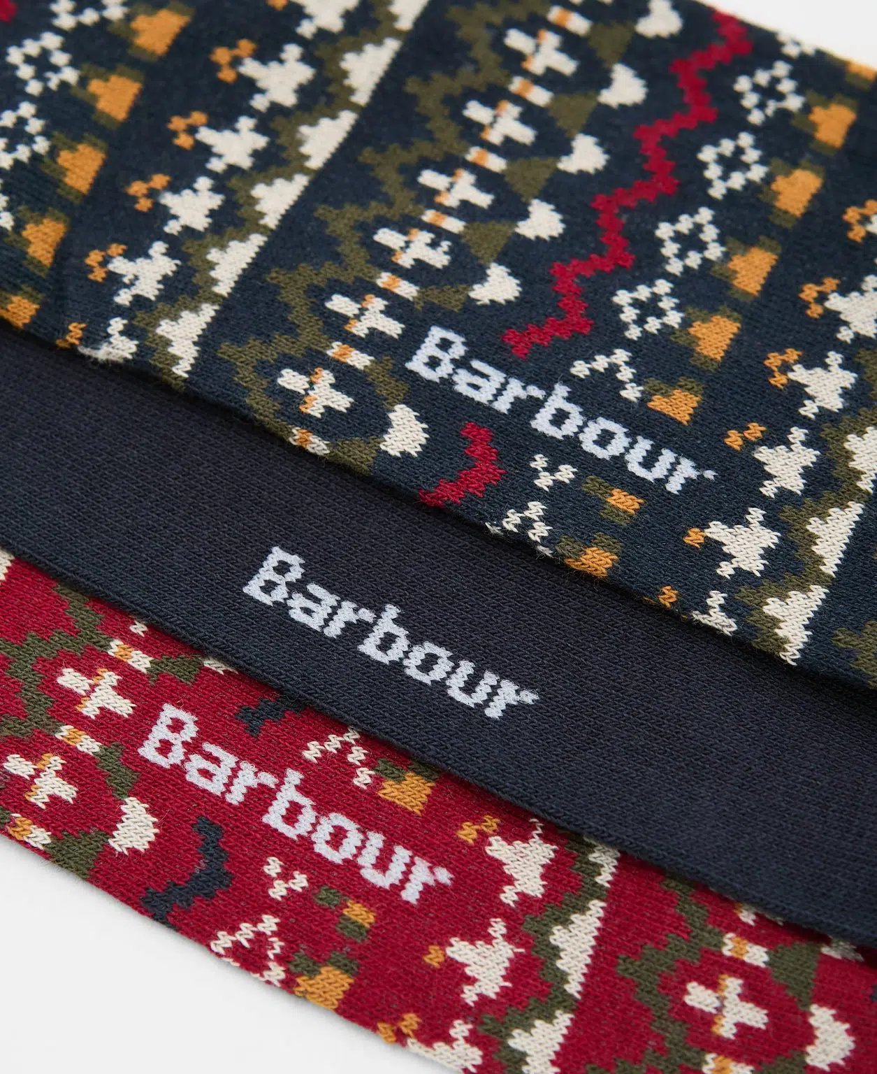 Coffret de trois paires de chaussettes Marlow Fair Isle Barbour Homme