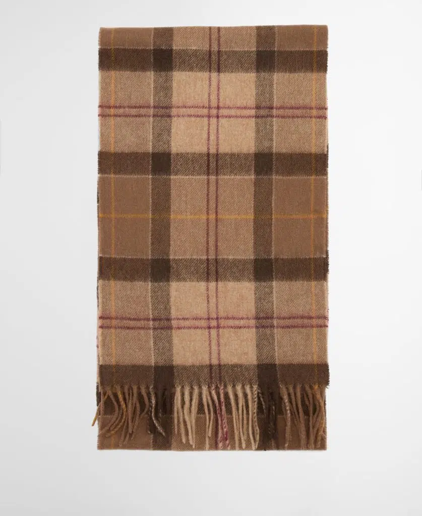 Echarpe en laine et cachemire Barbour winterberry tartan