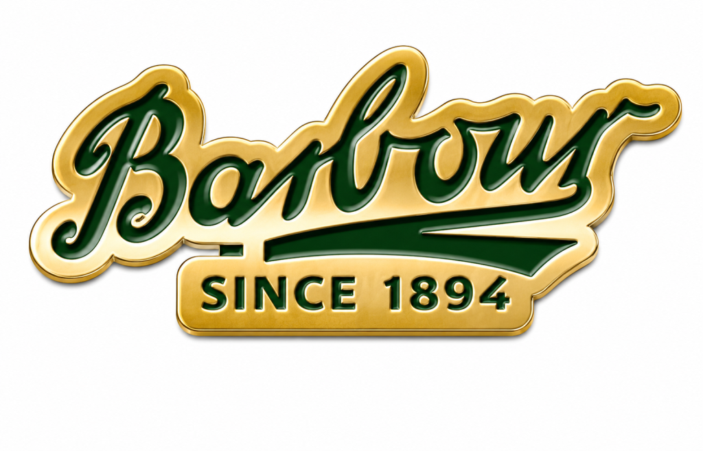 Pins Logo Barbour Since 1894 en métal émaillé vert et doré