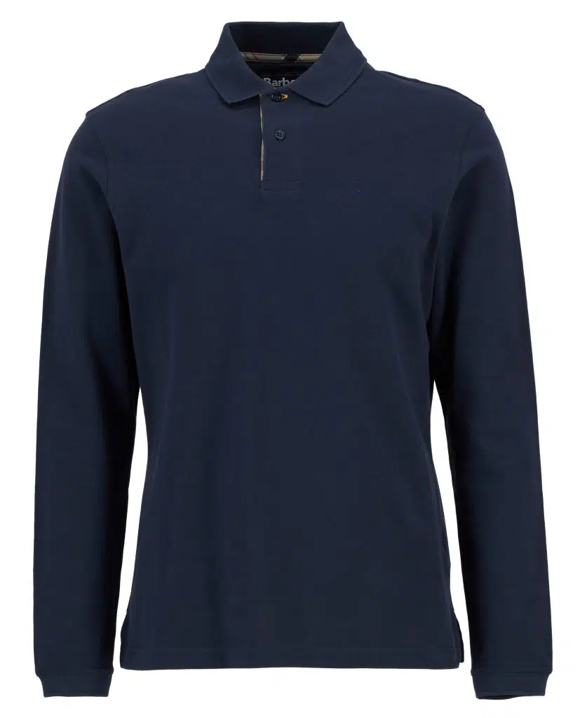 Polo à manches longues Barbour Tartan Pique pour homme en coton piqué avec détails tartan et logo brodé.