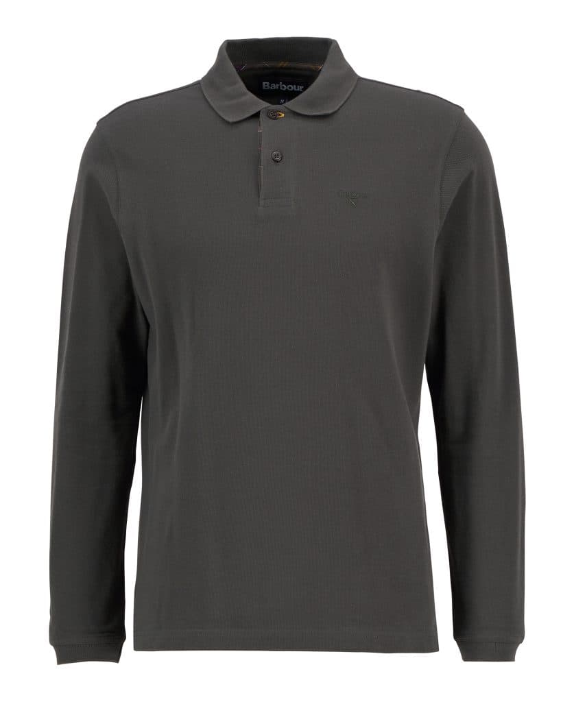 Polo à manches longues Barbour Tartan Pique pour homme en coton piqué avec détails tartan et logo brodé.
