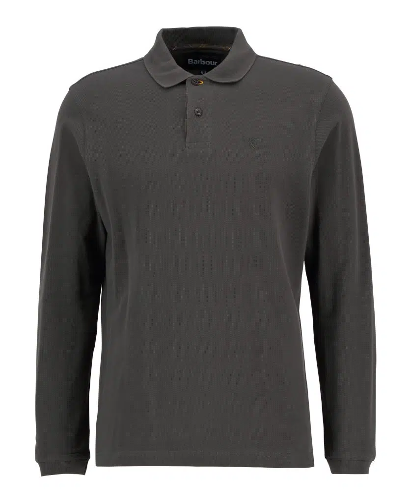Polo à manches longues Barbour Tartan Pique pour homme en coton piqué avec détails tartan et logo brodé.