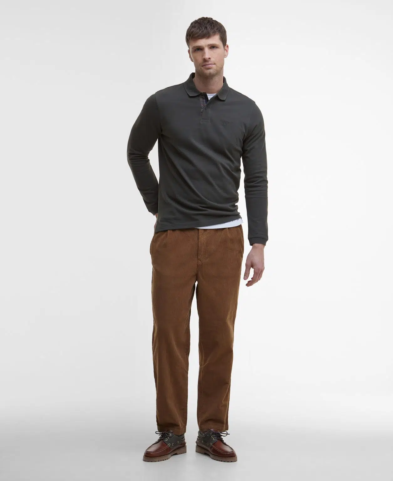 Polo à manches longues Barbour Tartan Pique pour homme en coton piqué avec détails tartan et logo brodé.