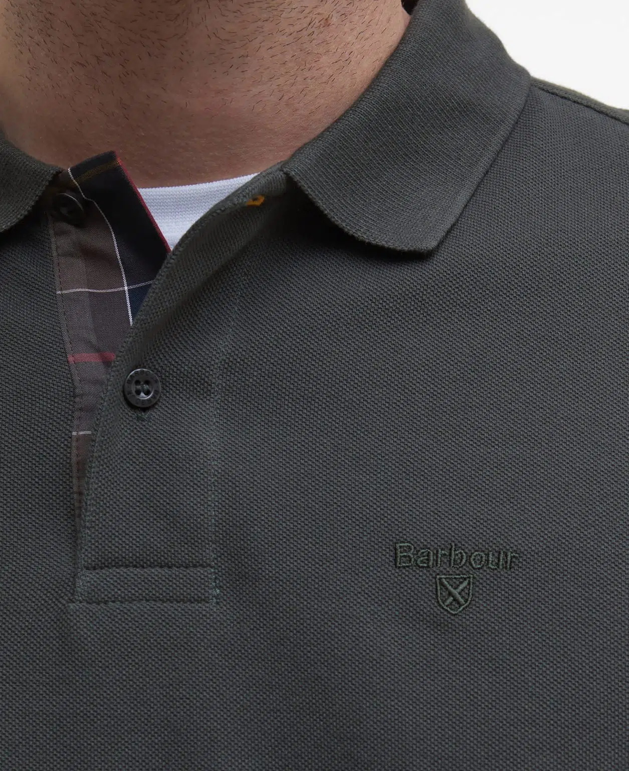 Polo à manches longues Barbour Tartan Pique pour homme en coton piqué avec détails tartan et logo brodé.