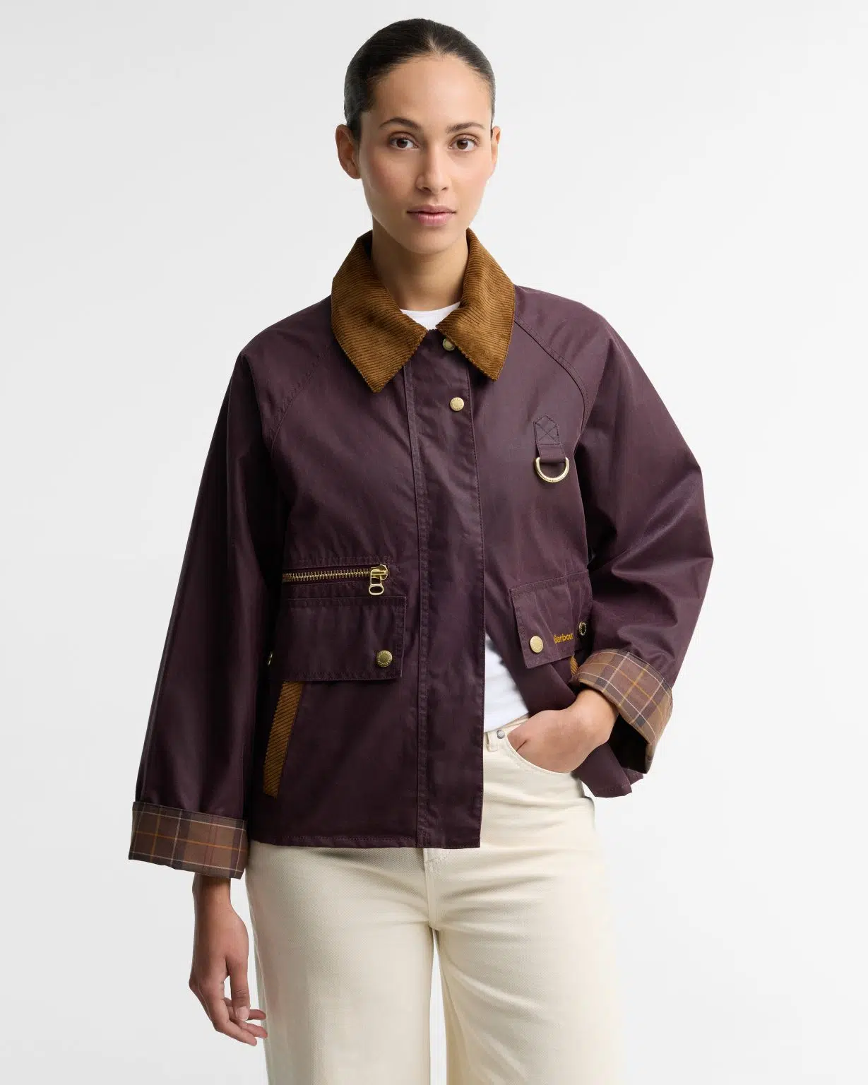 Veste huilée Barbour Cottingham pour femme en coton ciré
