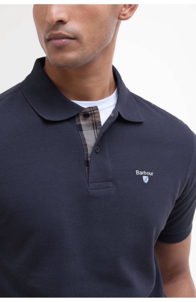Polo à manches longues Barbour Tartan Pique pour homme en coton piqué avec détails tartan et logo brodé.