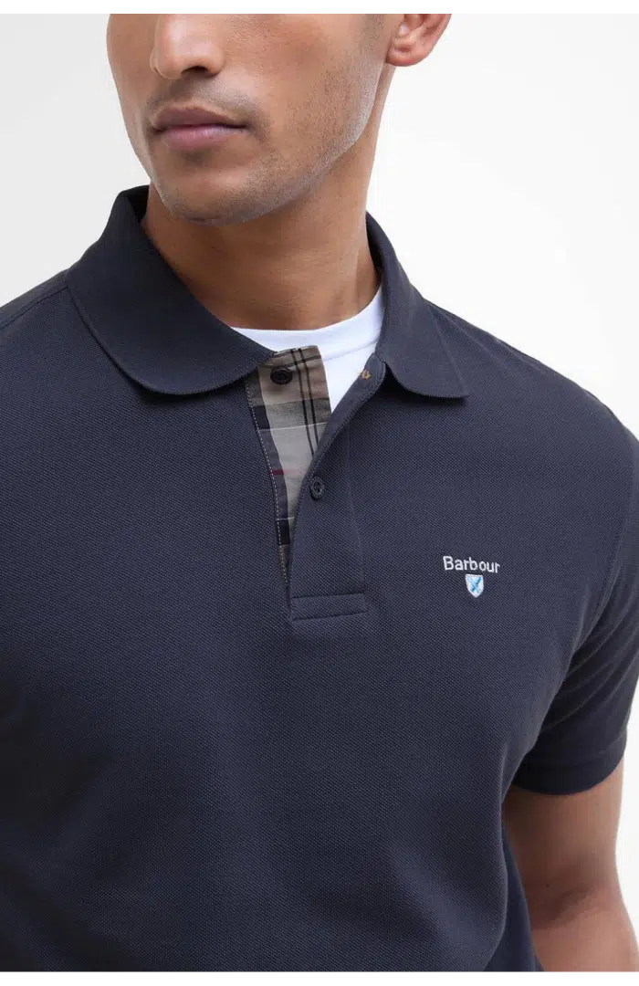 Polo à manches longues Barbour Tartan Pique pour homme en coton piqué avec détails tartan et logo brodé.